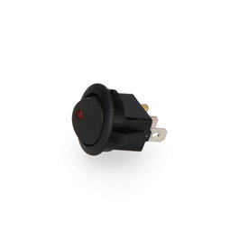 Edm Interrupteur à bascule 6,5A 250V avec voyant lumineux noir Ø23mm - Type Polipropilène