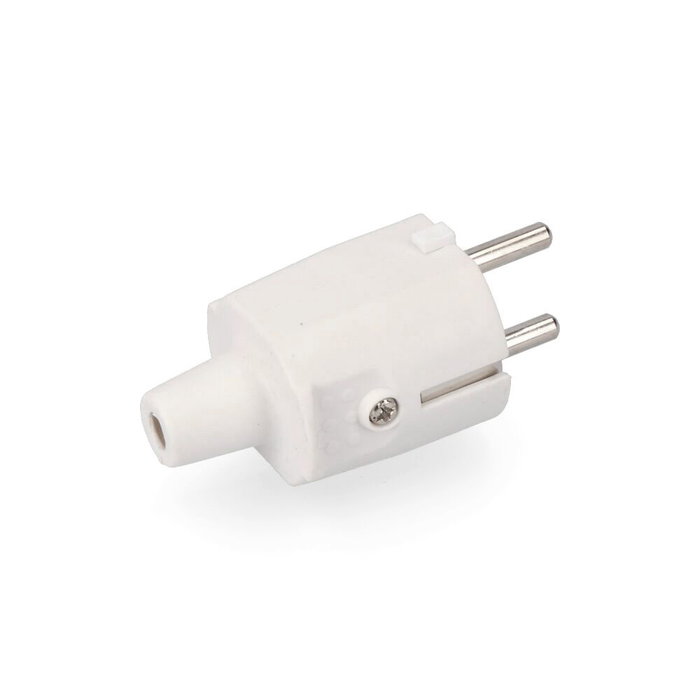 Edm Fiche en caoutchouc 10/16A 250V IP44 4,8mm blanche Edm Fiche en caoutchouc 10/16A 250V IP44 4,8mm blanche