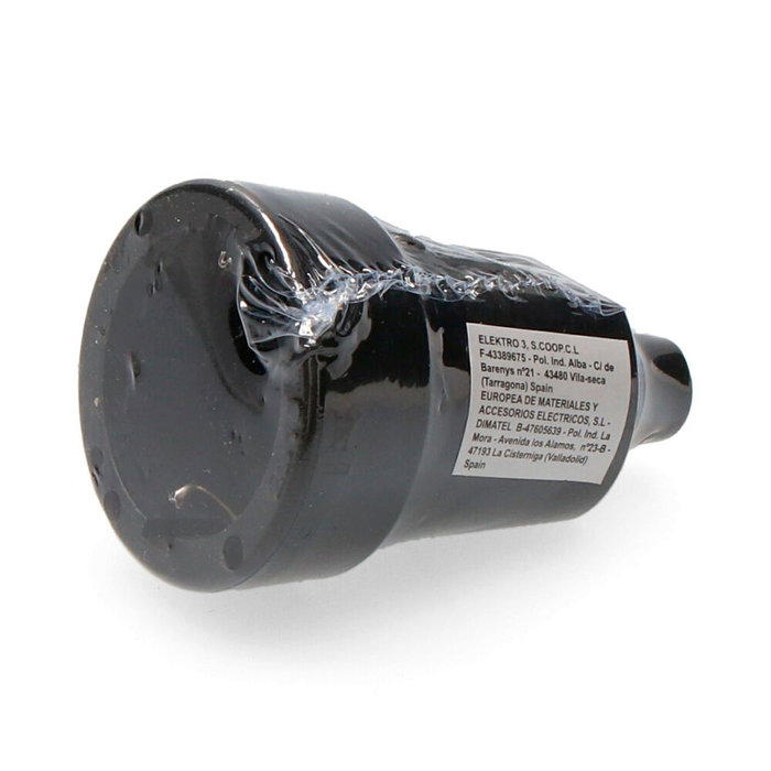 Edm Base aérienne en caoutchouc noire 10/16A 250V IP44 4,8mm