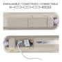 Edm Réglette étanche LED IP65 18W 1990 lm 6500K lumière froide 5,9 x 59 x 6,6 cm
