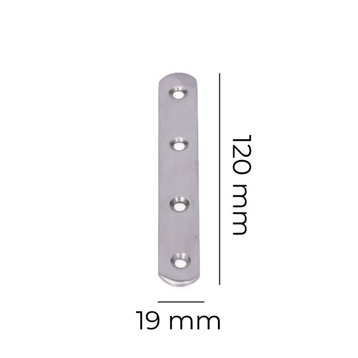 Edm Pletina de union acier inoxydable 125 x 19 x 2 mm plaque rectangulaire Edm Pletina de union acier inoxydable 125 x 19 x 2 mm plaque rectangulaire
