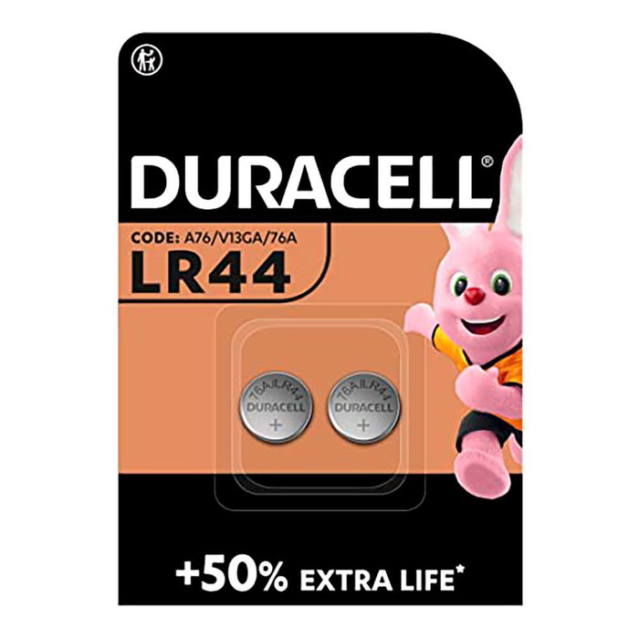 Duracell Pile bouton alcaline LR44 - V13GA 1,5 V Ø11,6 x 5,4 mm Blister 2 unités Duracell Pile bouton alcaline LR44 - V13GA 1,5 V Ø11,6 x 5,4 mm Blister 2 unités