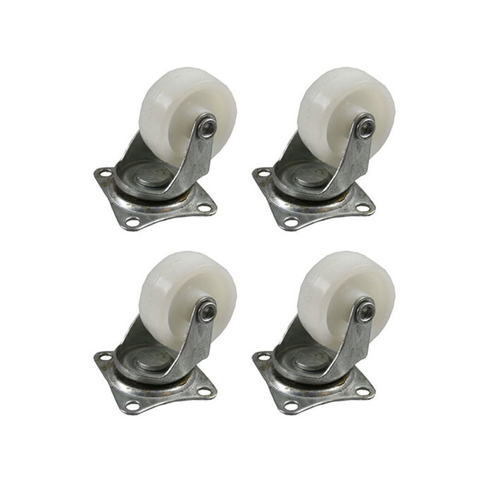 Edm Set de 4 roues pivotantes blanches 40mm 45x40mm Edm Set de 4 roues pivotantes blanches 40mm 45x40mm