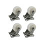 Edm Set de 4 roues pivotantes blanches 40mm 45x40mm