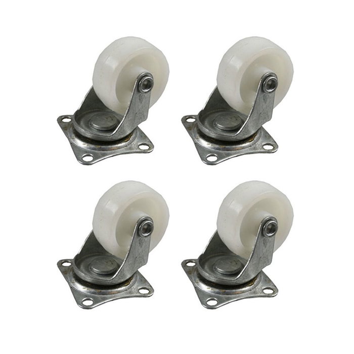 Edm Set de 4 roues pivotantes 50 mm blanches, max 25kg Edm Set de 4 roues pivotantes 50 mm blanches, max 25kg