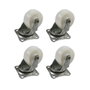 Edm Set de 4 roues pivotantes 50 mm blanches, max 25kg