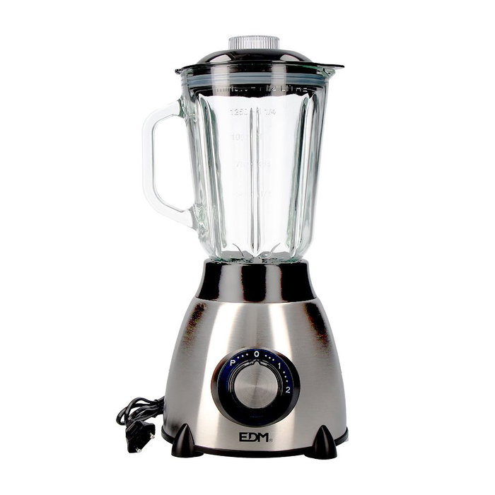 Edm Batteur mixeur verre 550 W 1,5 L inox chromé noir Edm Batteur mixeur verre 550 W 1,5 L inox chromé noir