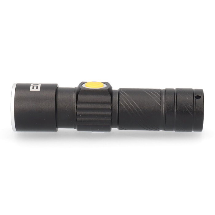 Edm Mini lampe torche LED zoom 1 LED 3W rechargeable USB 120lm 40lm flash noir IP44
