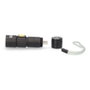 Edm Mini lampe torche LED zoom 1 LED 3W rechargeable USB 120lm 40lm flash noir IP44