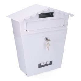 EDM Boîte aux lettres Classic en acier blanc 295 x 105 x 355 mm avec 2 clés