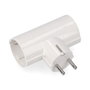 Edm Fiche double en bakélite blanche type T / t latéral 16A 250V