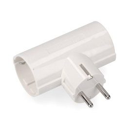 Edm Adaptateur double 2p+t, type F, 16A 250V, blanc