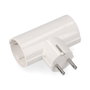 Edm Adaptateur double 2P+T type F, 16A 250V, blanc