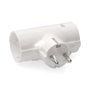 Edm Adaptateur double 2P+T type F, 16A 250V, blanc