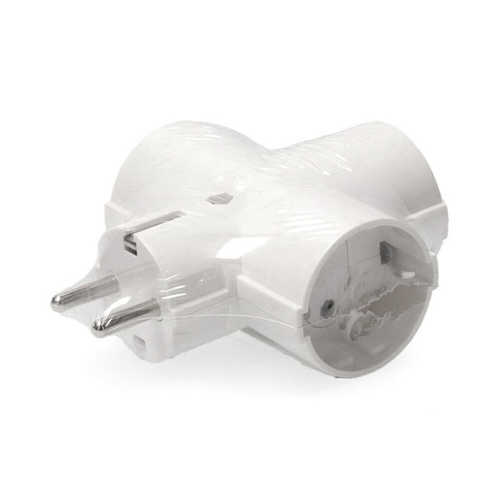Edm Adaptateur triple 2P+T, 16 A 250 V~, blanc, retractilé