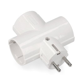 Edm Adaptateur triple 2P+T blanc rétractile