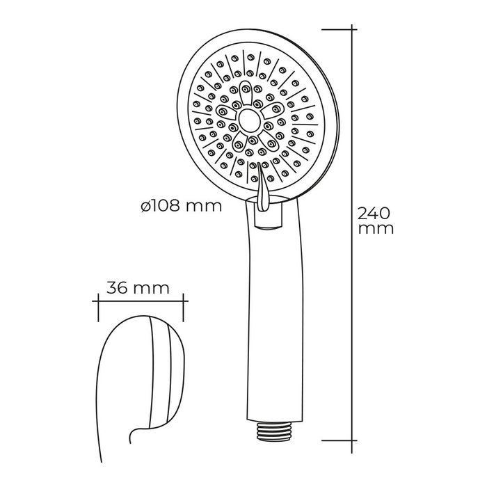Edm Mango de douche anticalcaire moderne 3 fonctions chromé Ø10,8 x 3,6 x 24 cm Edm Mango de douche anticalcaire moderne 3 fonctions chromé Ø10,8 x 3,6 x 24 cm