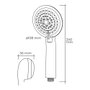Edm Mango de douche anticalcaire moderne 3 fonctions chromé Ø10,8 x 3,6 x 24 cm