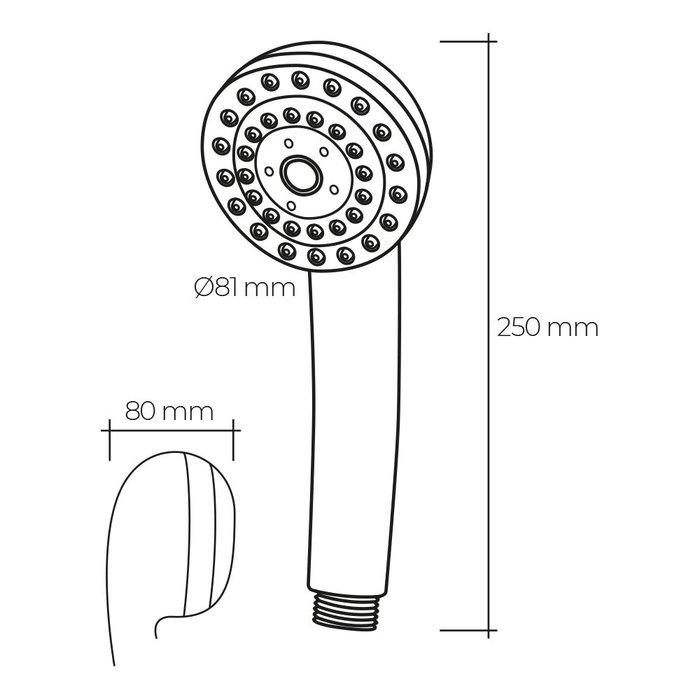 Edm | Poignée de douche anticalcaire classique 5 fonctions chromée, ABS Edm | Poignée de douche anticalcaire classique 5 fonctions chromée, ABS