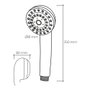 Edm | Poignée de douche anticalcaire classique 5 fonctions chromée, ABS