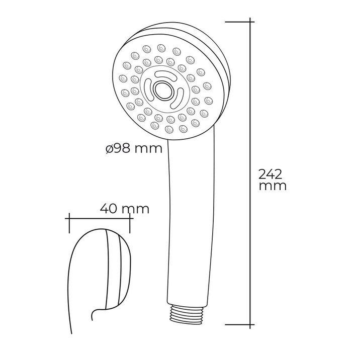 Edm Poignée de douche anticalcaire chromé 3 fonctions Ø9,8 x 4 x 24,2 cm ABS Edm Poignée de douche anticalcaire chromé 3 fonctions Ø9,8 x 4 x 24,2 cm ABS