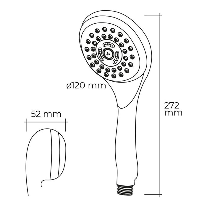 Edm Pompe de douche anticalcaire moderne 6 fonctions chromé ABS Edm Pompe de douche anticalcaire moderne 6 fonctions chromé ABS