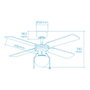 Ventilateur de Plafond avec Lumière EDM 33800 Caribe Blanc 50 W