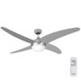 Edm Ventilateur de plafond Caspio argenté/nickel 132cm 60W avec télécommande et lumière