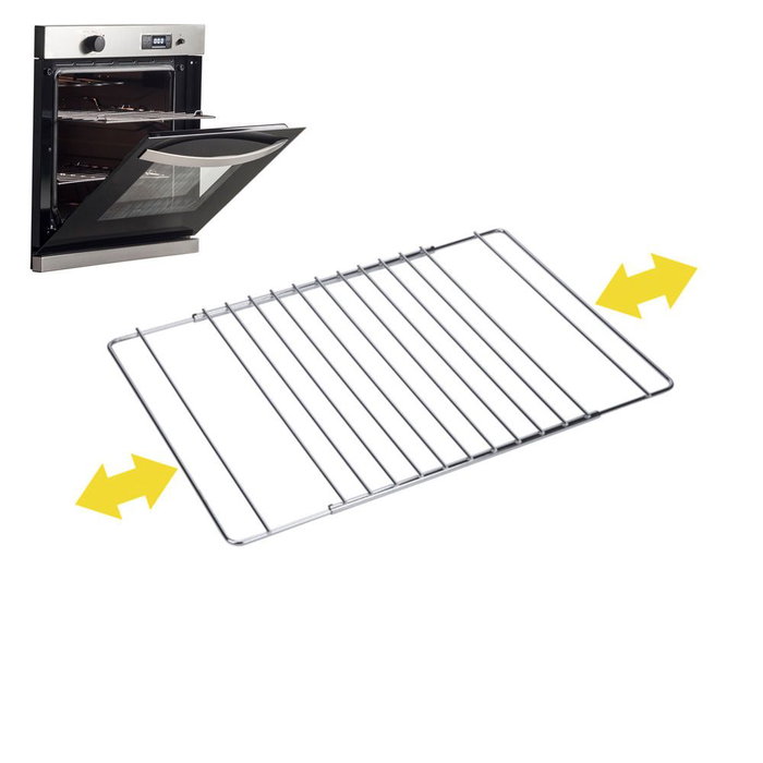 Sauvic Grille de four chromée extensible 38.5 à 55 x 31.5 cm acier inoxydable