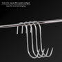 Sauvic Lot de 3 crochets de boucher en acier inoxydable 18/8, 18 cm