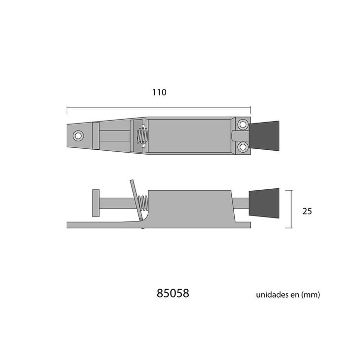 Frein de porte EDM 85058 Argenté Acier 120 mm