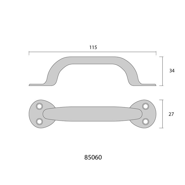 Edm Tirador de porte en chapa metálica plegada, 115 mm, Cromado