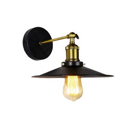 Edm Aplique mural en métal vintage E27 Noir 60W Ø28 x 24,5 x 26 cm