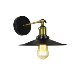 Edm Applique murale vintage noir en métal E27