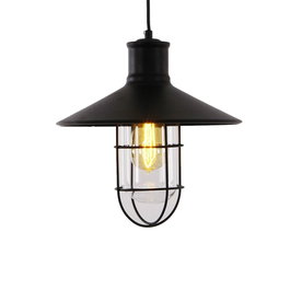 Edm Lampe de plafond métallique vintage E27 60W noir Ø27 x 28 cm intérieur