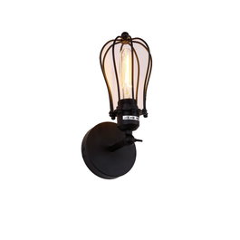 Edm Aplique mural métallique vintage E27 noir 60W 11x16x32 cm intérieur