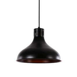 Edm Lampe de plafond vintage métal E27 60W noir Ø29 x 24 cm