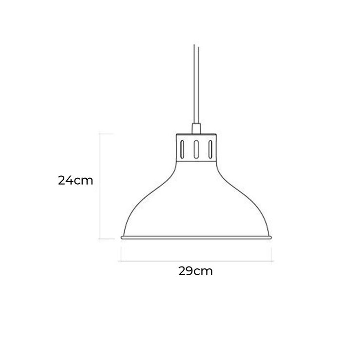 Edm Lampe de plafond vintage métal E27 60W noir Ø29 x 24 cm