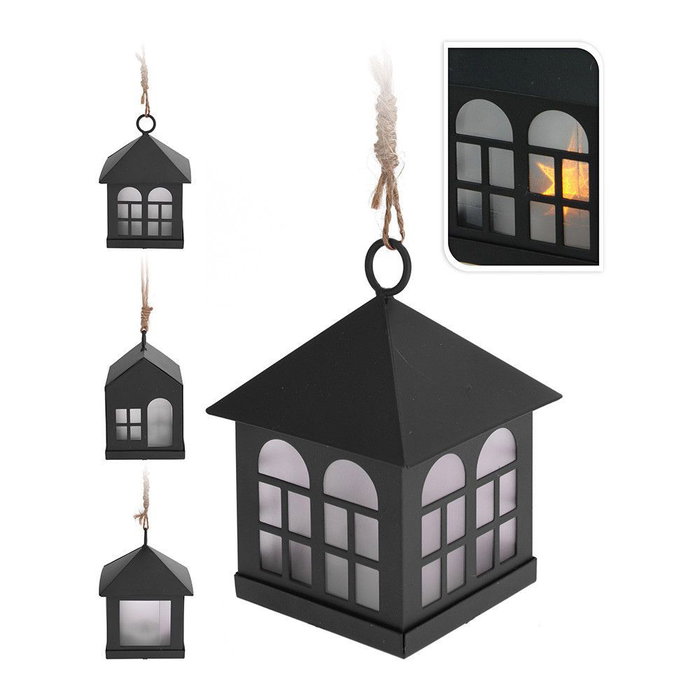 Lampion Decoration With Light Noir Métal Lampion Decoration With Light Noir Métal