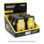 Edm Lampe torche LED COB 8W 6500K 450lm/130lm/flash rechargeable USB type C avec fonction power bank et aimant - jaune/noir