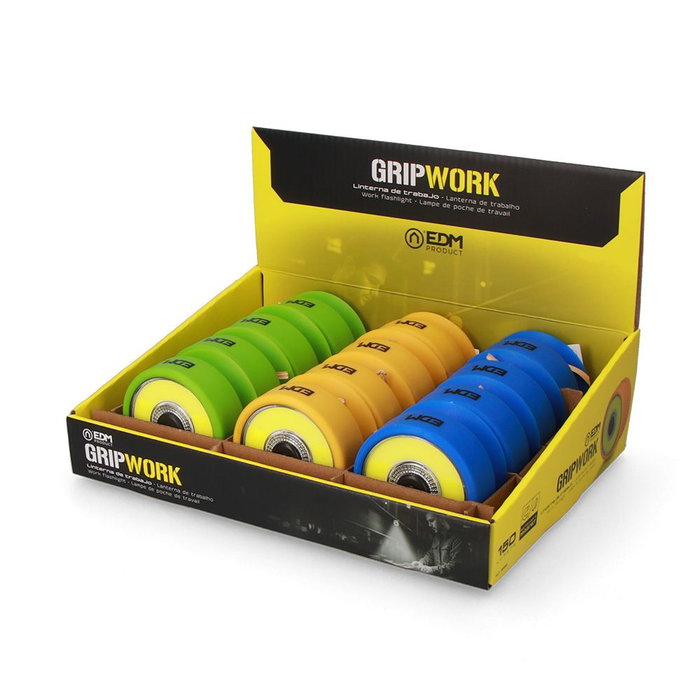 Edm Lampe torche LED XL Grip Work avec ventouse et aimant 3W 150lm 6500K 3xAAA (incl.)
