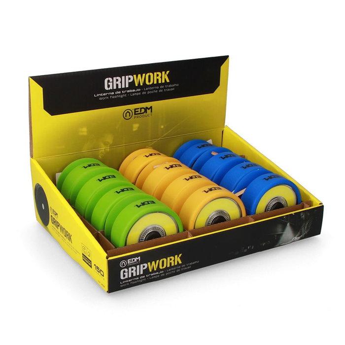 Edm Lampe torche LED XL Grip Work avec ventouse et aimant 3W 150lm 6500K 3xAAA (incl.)