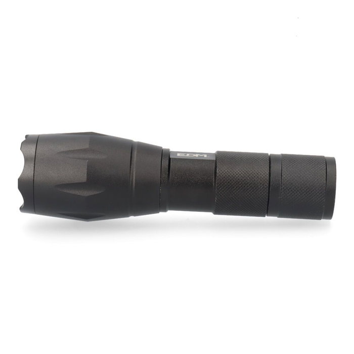 Edm Lampe torche LED Tactical Force zoom aluminium 3W 140lm 3 piles AAA incluses noir