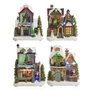 Lumineo Casita de Noël LED 3xAA Modèles Assortis 14x9x20cm avec Lumière et Mouvement