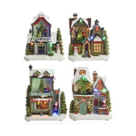 Lumineo Maison de Noël LED avec lumière et mouvement, modèles assortis