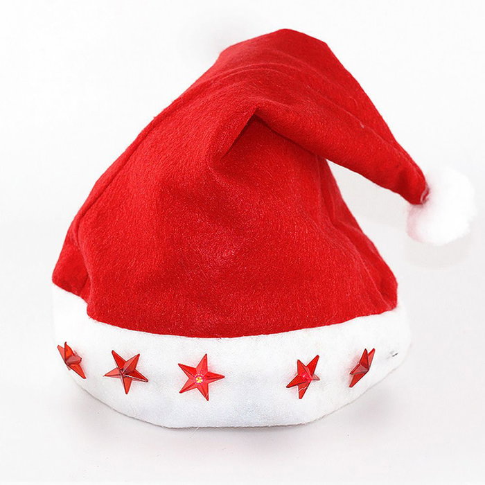 Decoris Bonnet de Noël avec lumières LED rouge 30 x 40 cm Decoris Bonnet de Noël avec lumières LED rouge 30 x 40 cm