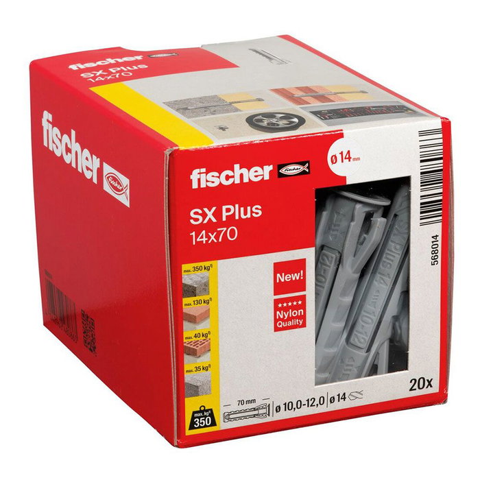 Fischer Taco SX Plus Ø14 x 70 mm, boîte de 20 pièces Fischer Taco SX Plus Ø14 x 70 mm, boîte de 20 pièces