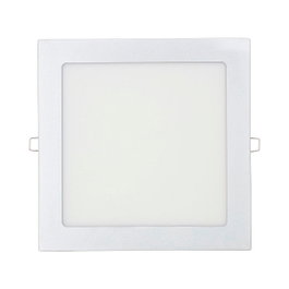 Edm Downlight LED encastrable carré 20W lumière froide 6400K chromé 22x22cm