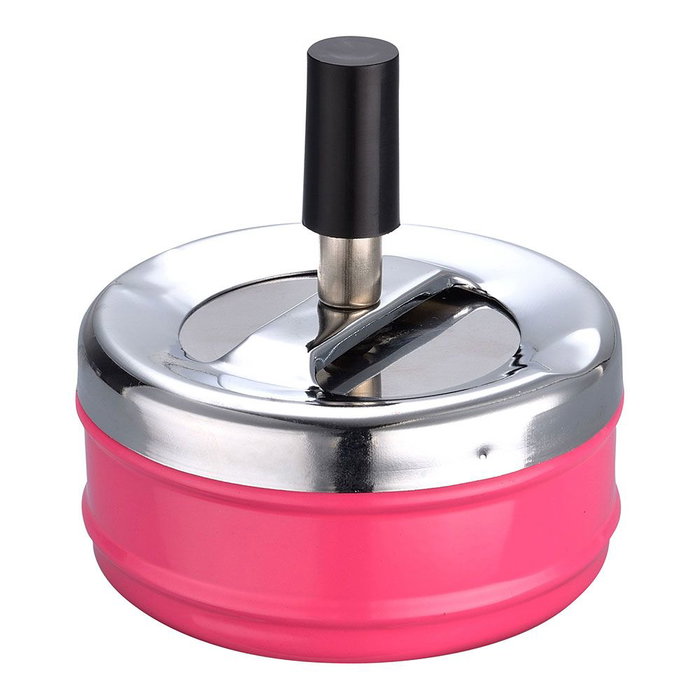 Cendrier Excellent Houseware Avec couvercle Plaque Tournante Argenté Multicouleur métallique Acier inoxydable Ø 9,5 cm