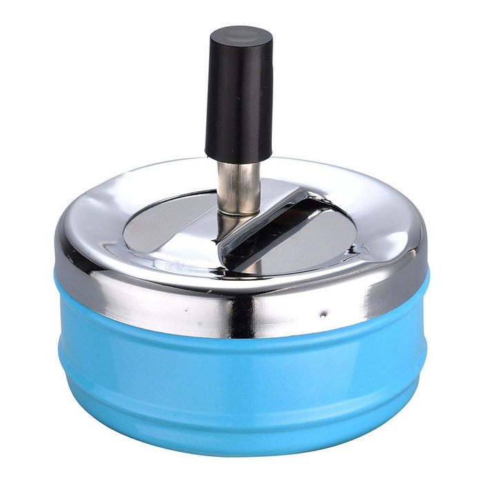 Cendrier Excellent Houseware Avec couvercle Plaque Tournante Argenté Multicouleur métallique Acier inoxydable Ø 9,5 cm